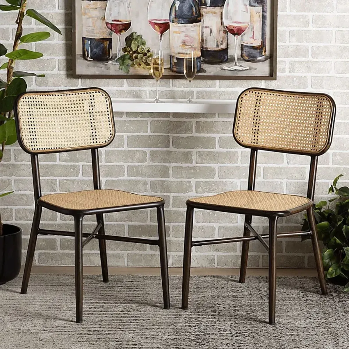 Outdoor Atniael Brown Side Chair, Set of 2