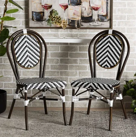 Outdoor Winelaire Black Side Chair Set of 2