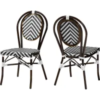Outdoor Winelaire Black Side Chair Set of 2