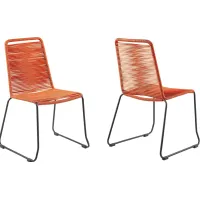 Avele Ann Orange Outdoor Side Chair, Set of 2