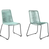 Avele Ann Green Outdoor Side Chair, Set of 2