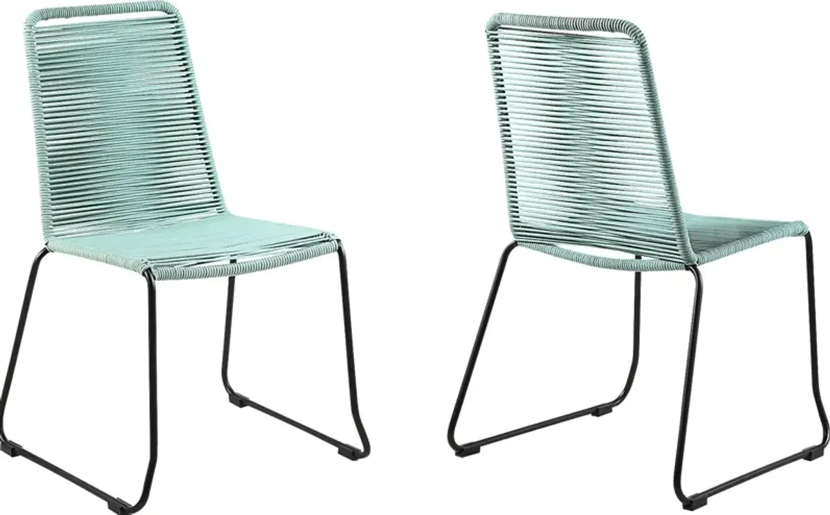 Avele Ann Green Outdoor Side Chair, Set of 2