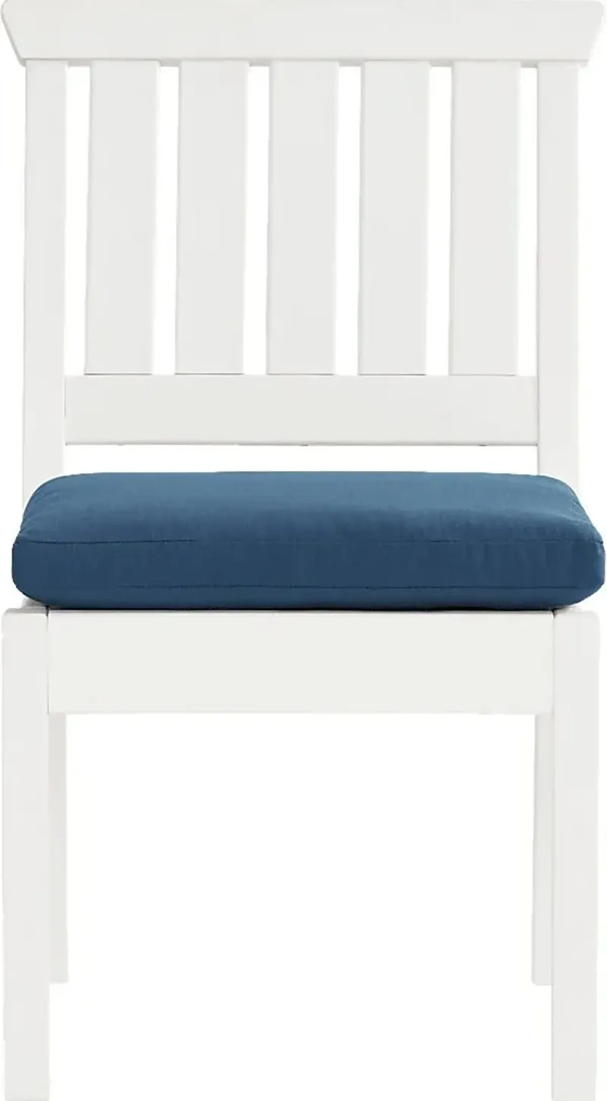 Eastlake White Outdoor Side Chair with Ocean Cushion