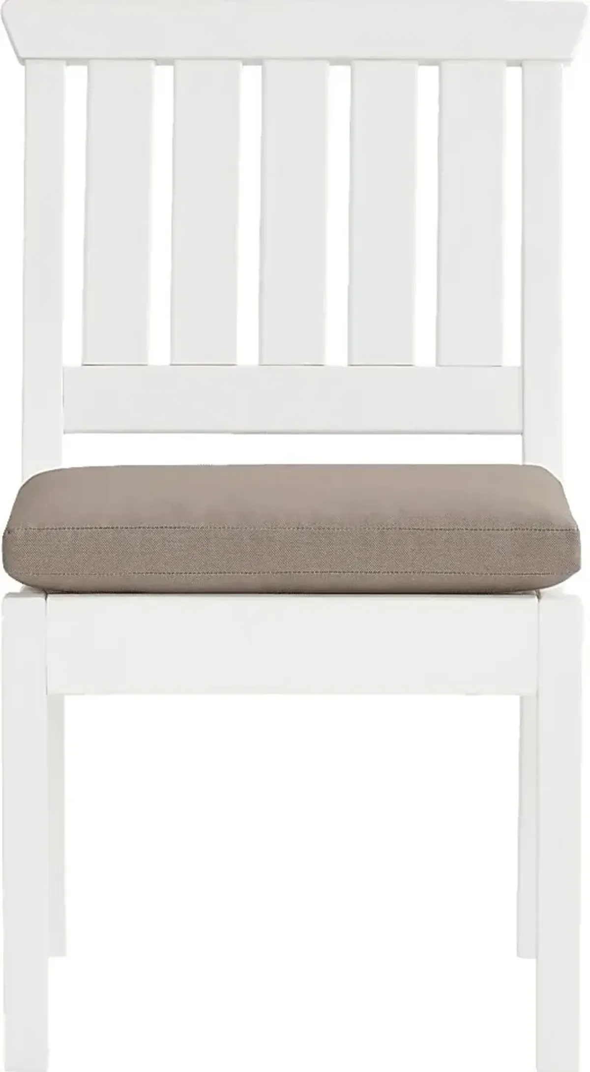 Eastlake White Outdoor Side Chair with Mushroom Cushion
