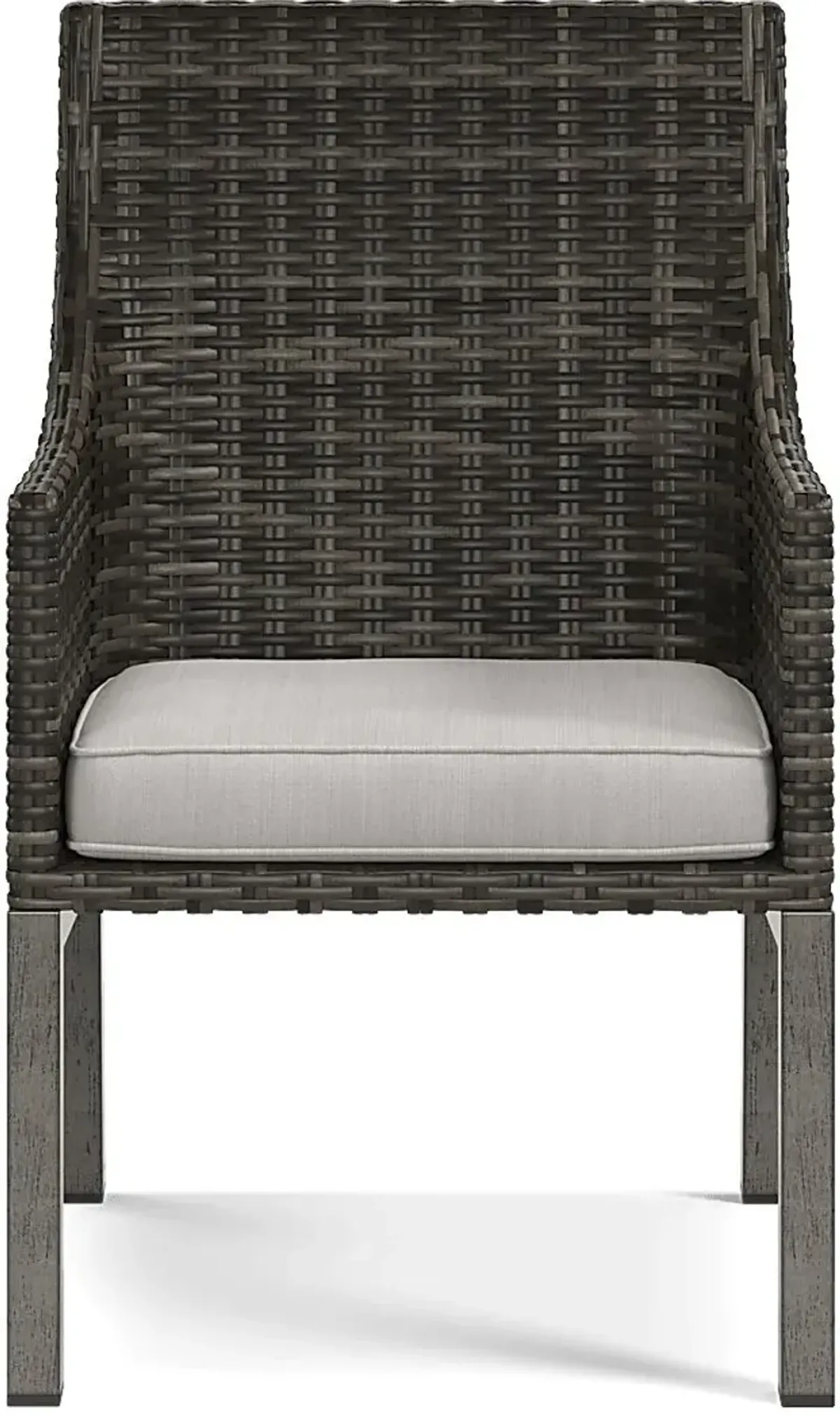 Montecello Gray Outdoor Arm Chair with Silver Cushion