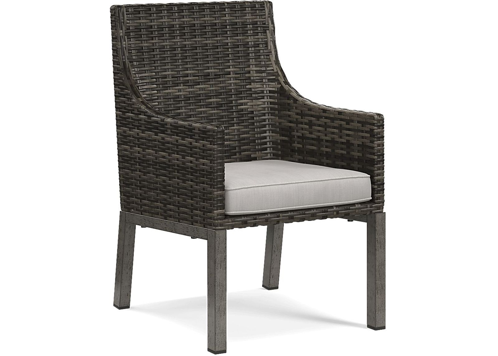 Montecello Gray Outdoor Arm Chair with Silver Cushion