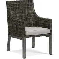Montecello Gray Outdoor Arm Chair with Silver Cushion