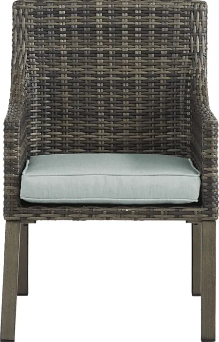 Montecello Gray Outdoor Arm Chair with Mist Cushion