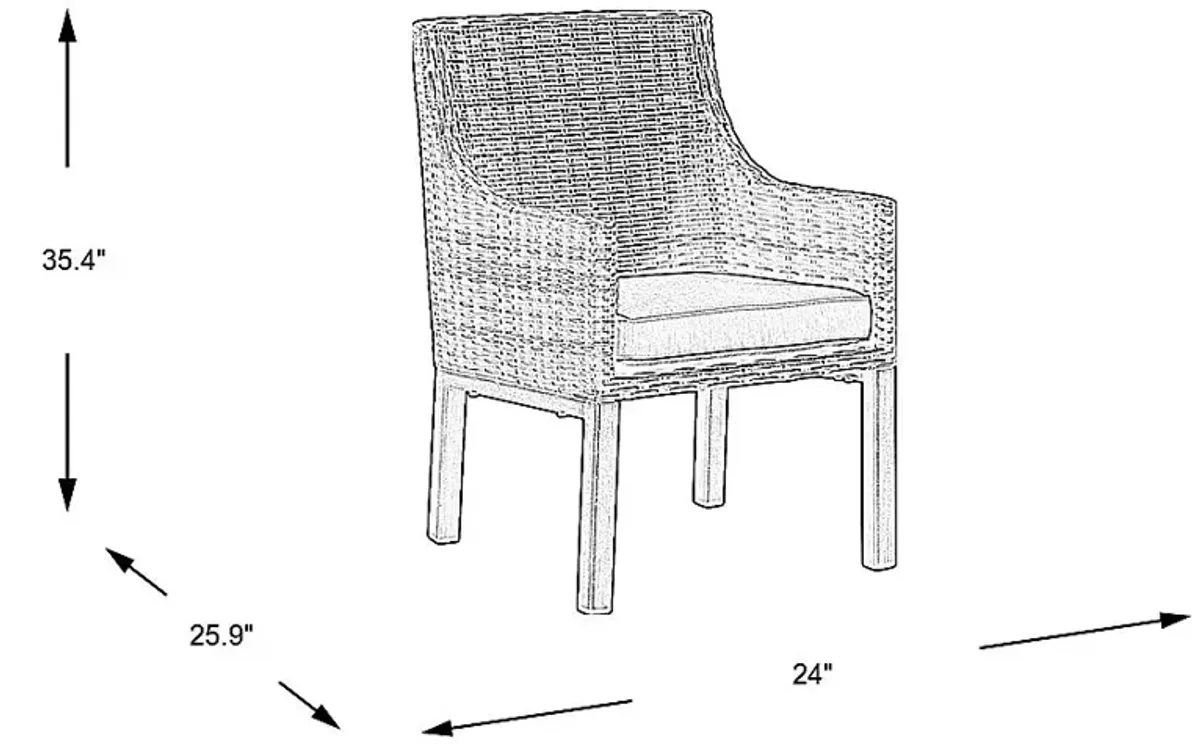 Montecello Gray Outdoor Arm Chair with Mist Cushion