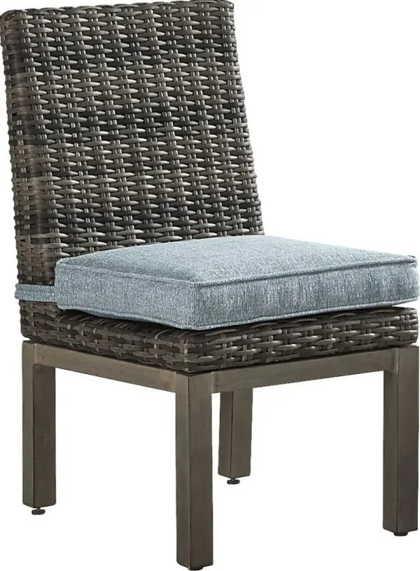 Montecello Gray Outdoor Side Chair with Azure Cushion