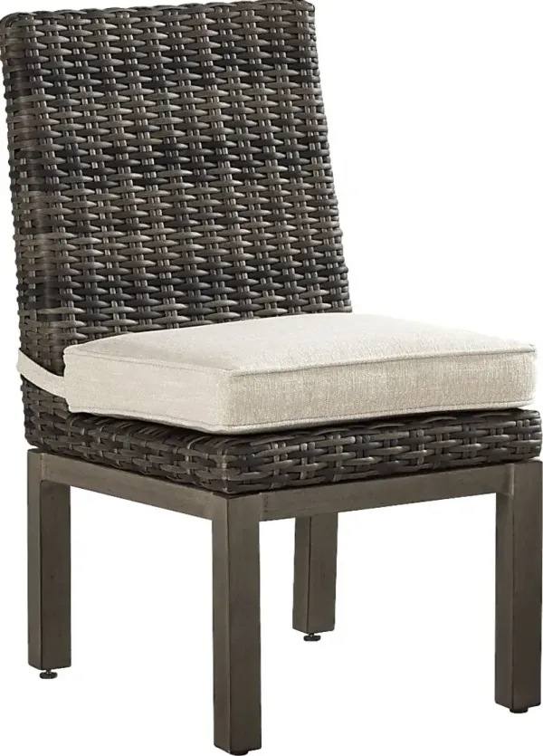 Montecello Gray Outdoor Side Chair with Twine Cushion