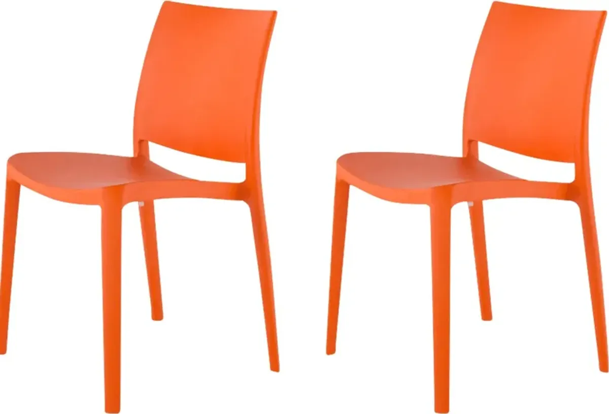 Lagoon Sensilla Orange Outdoor Dining Chair, Set of 2