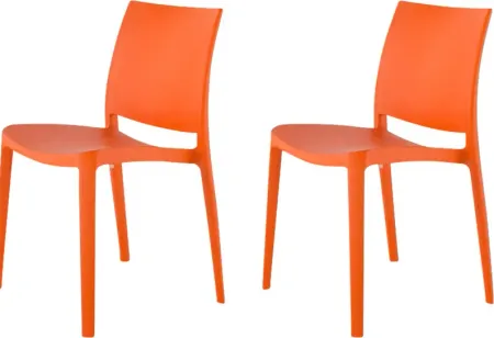 Lagoon Sensilla Orange Outdoor Dining Chair, Set of 2