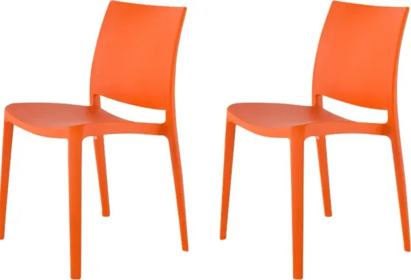 Lagoon Sensilla Orange Outdoor Dining Chair, Set of 2