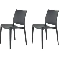 Lagoon Sensilla Dark Gray Outdoor Dining Chair, Set of 2