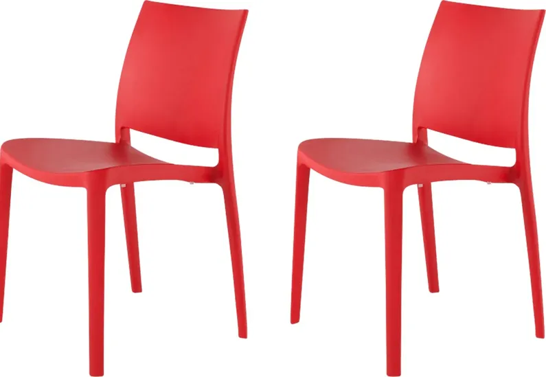 Lagoon Sensilla Red Outdoor Dining Chair, Set of 2