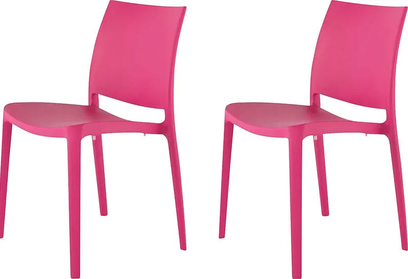 Lagoon Sensilla Fuchsia Outdoor Dining Chair, Set of 2