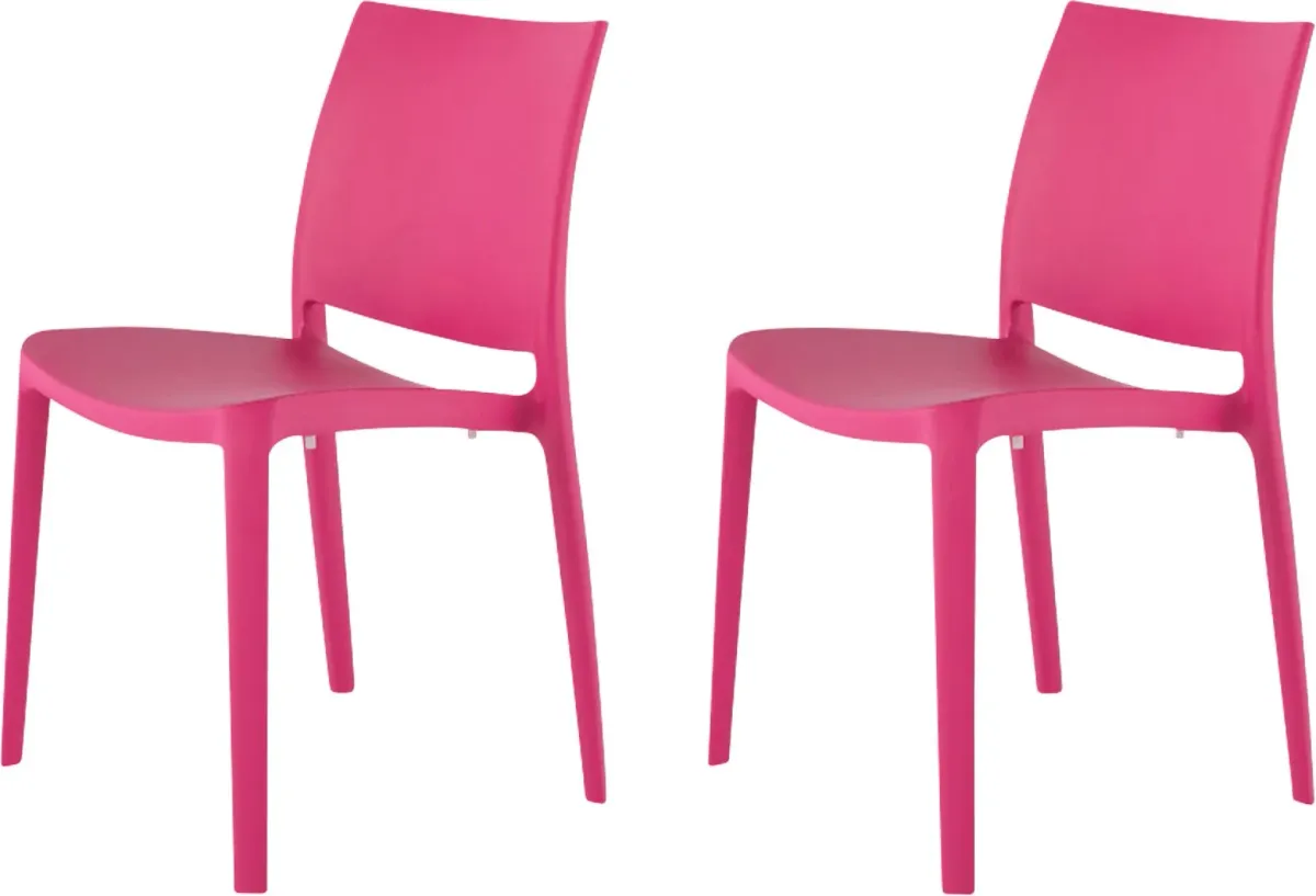 Lagoon Sensilla Fuchsia Outdoor Dining Chair, Set of 2