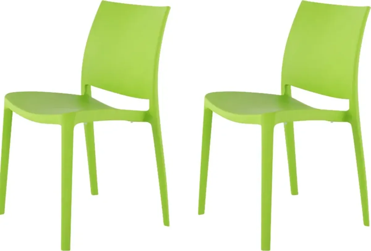 Lagoon Sensilla Green Outdoor Dining Chair, Set of 2