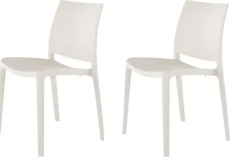 Lagoon Sensilla White Outdoor Dining Chair, Set of 2