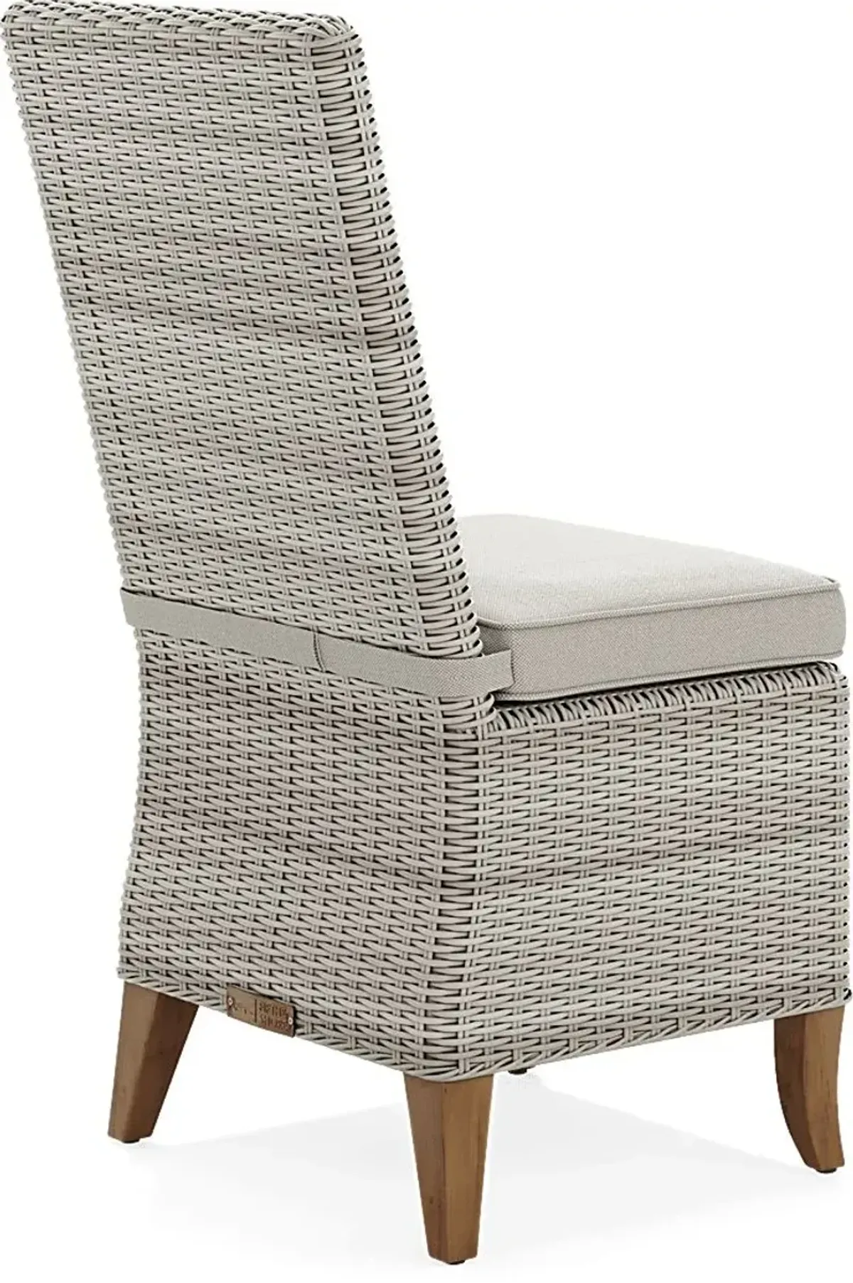 Patmos Gray Outdoor Side Chair with Linen Cushion