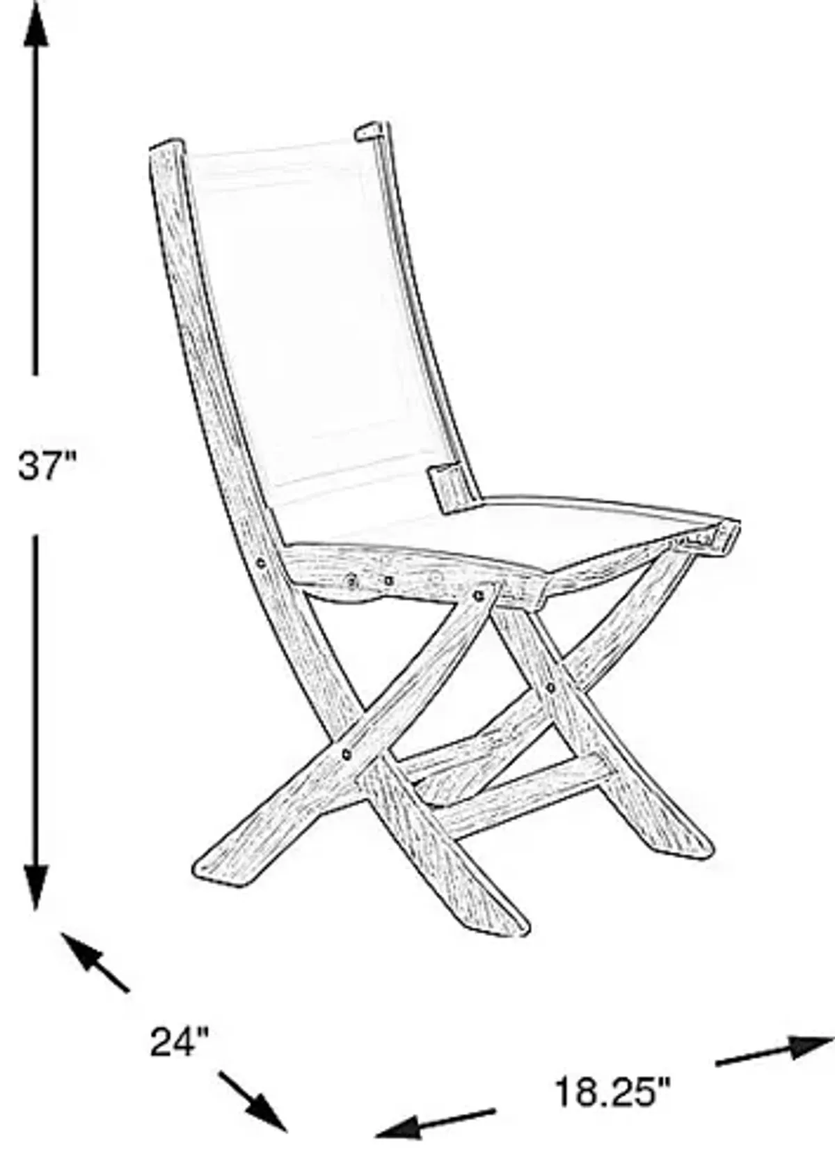 Pleasant Bay Natural Outdoor Folding Sling Dining Chair