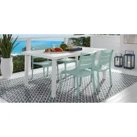 Park Walk White 5 Pc Rectangle Extension Outdoor Dining Set with Arctic Chairs
