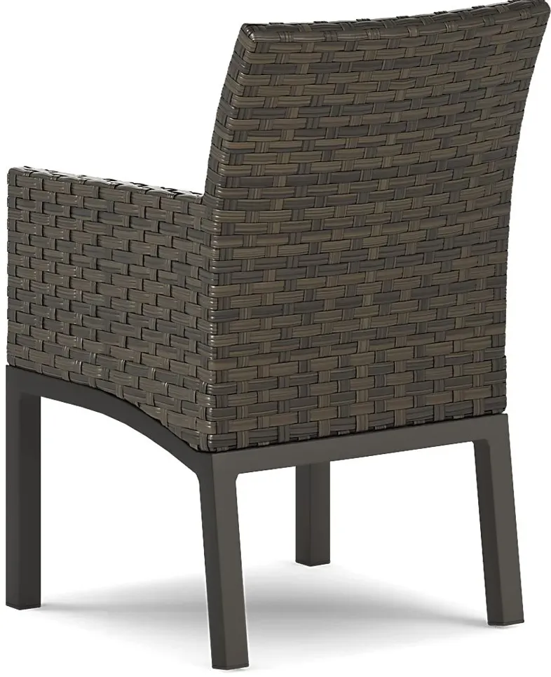 Rialto Brown Outdoor Arm Chair with Putty Cushion