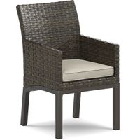 Rialto Brown Outdoor Arm Chair with Putty Cushion