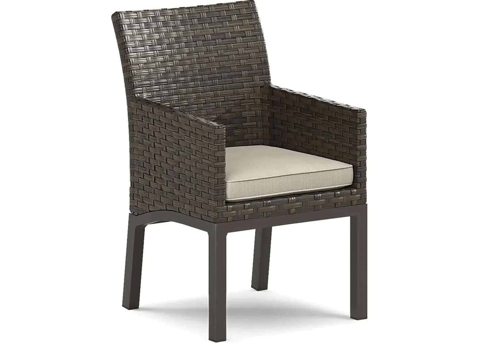 Rialto Brown Outdoor Arm Chair with Putty Cushion