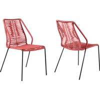 Elorian Red Outdoor Arm Chair, Set of 2