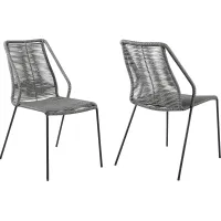 Elorian Gray Outdoor Arm Chair, Set of 2