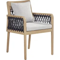 Riva Blonde Outdoor Arm Chair with Dove Cushions