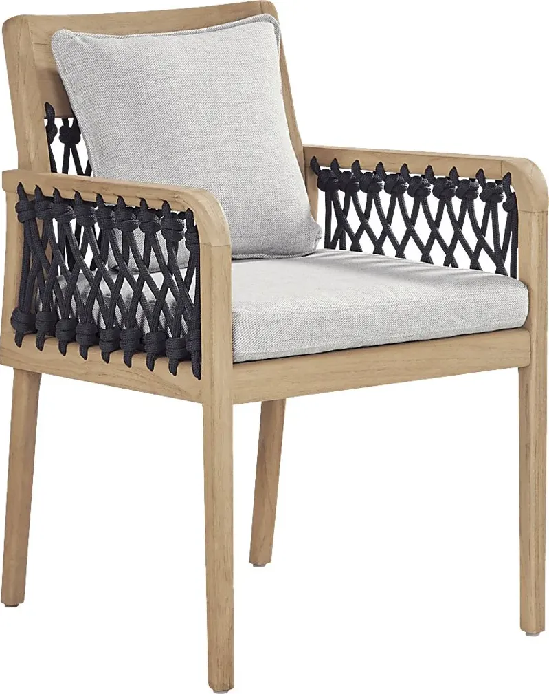 Riva Blonde Outdoor Arm Chair with Dove Cushions