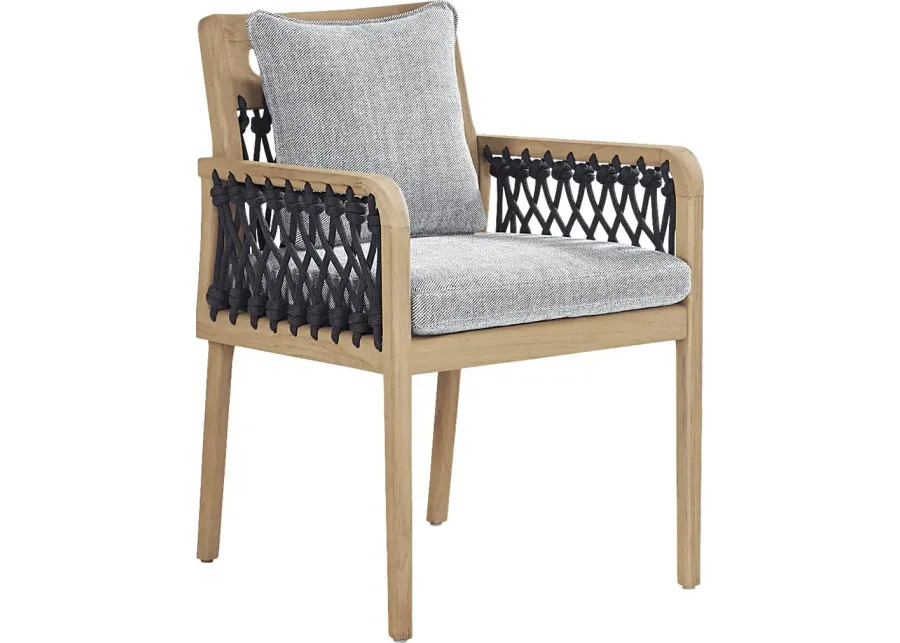 Riva Blonde Outdoor Arm Chair with Slate Cushions