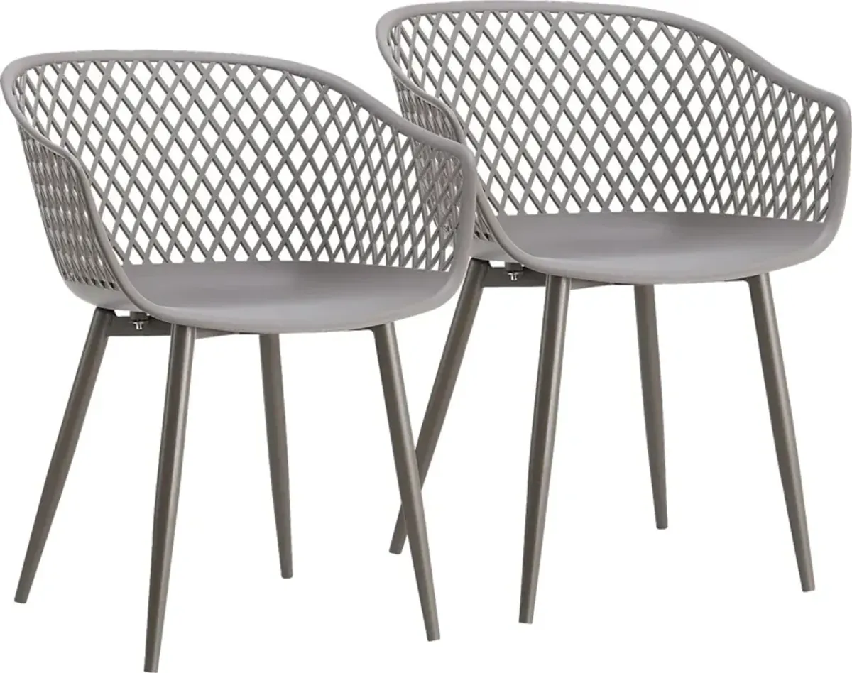 Auraria Gray Outdoor Arm Chair, Set of 2