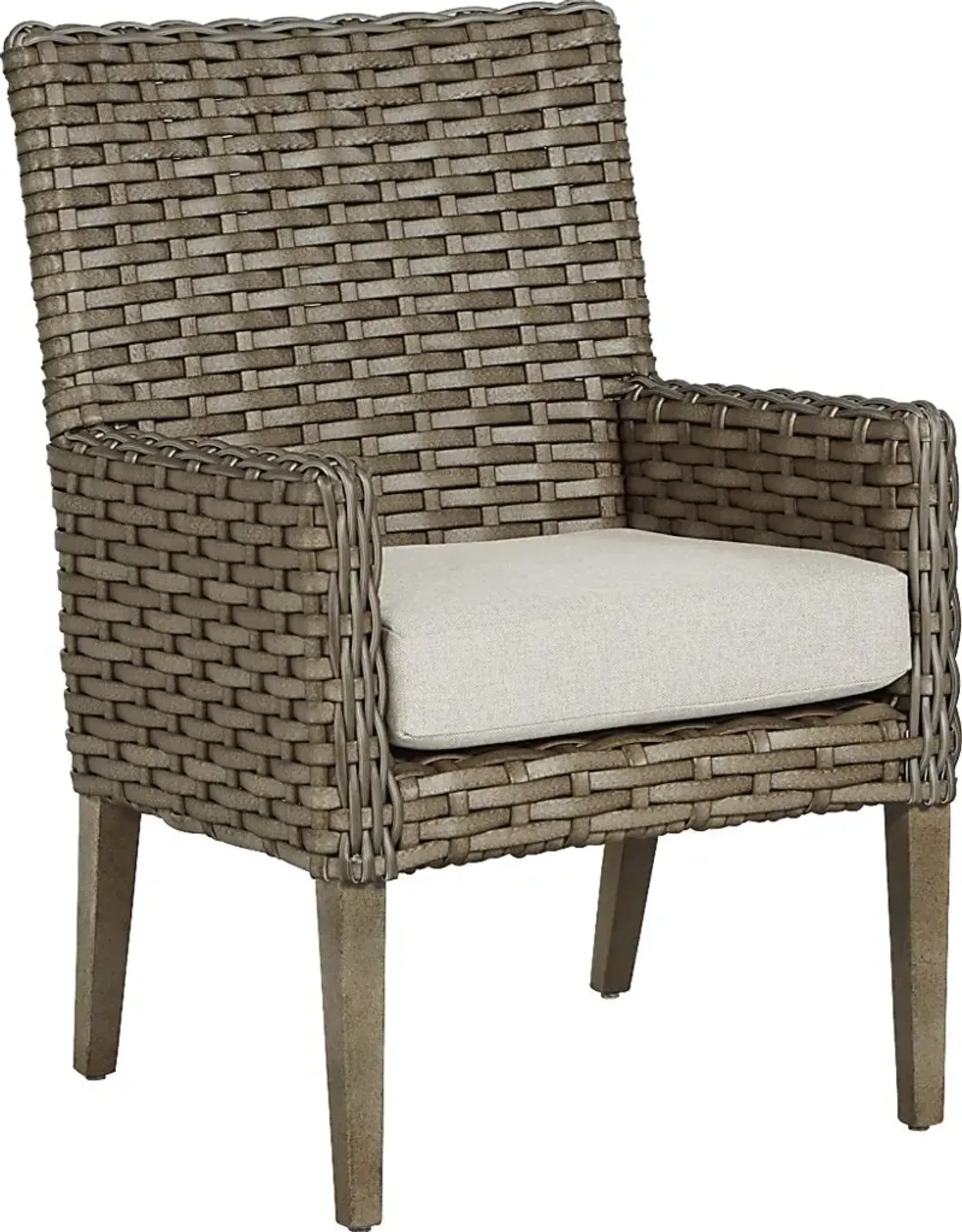 Siesta Key Driftwood Outdoor Arm Chair with Linen Cushion