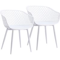 Auraria White Outdoor Arm Chair, Set of 2