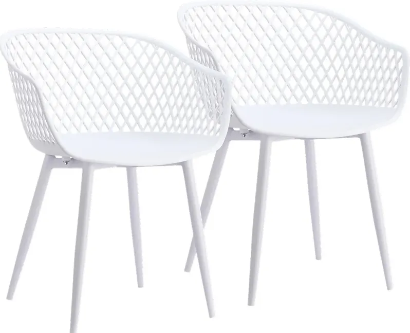 Auraria White Outdoor Arm Chair, Set of 2