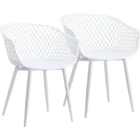 Auraria White Outdoor Arm Chair, Set of 2