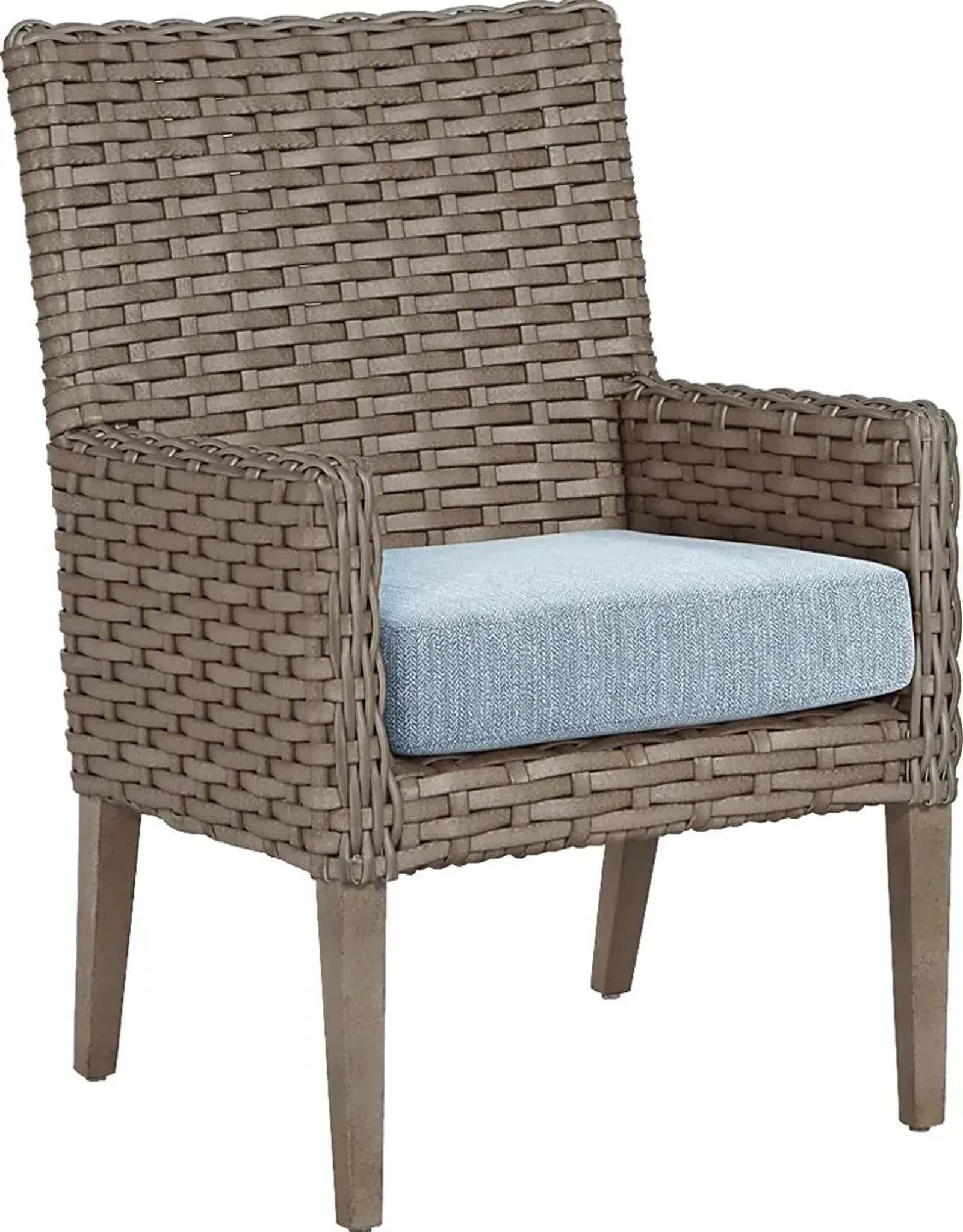 Siesta Key Driftwood Outdoor Arm Chair with Steel Cushion