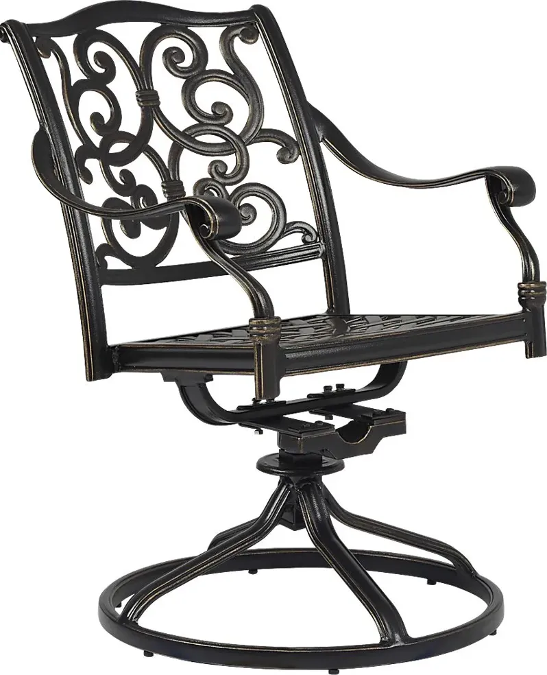 Lake Como Antique Bronze Outdoor Swivel Rocker Arm Chair