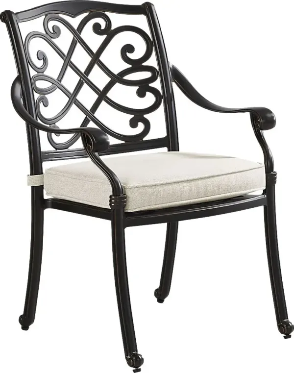 Carina Bronze Outdoor Arm Chair with Desert Cushion