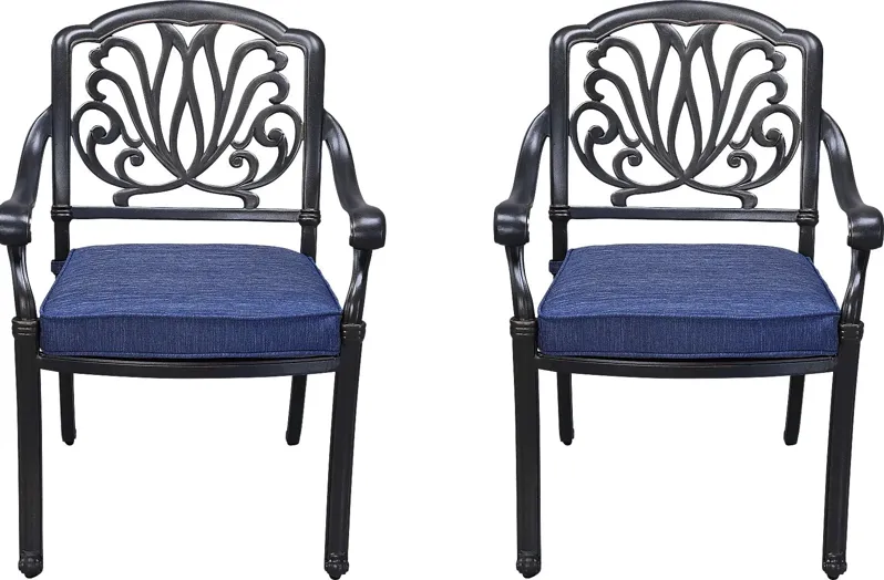 Outdoor Aurorette I Navy Chair, Set of 2