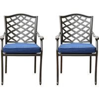 Outdoor Cyrielle I Blue Side Chair, Set of 2