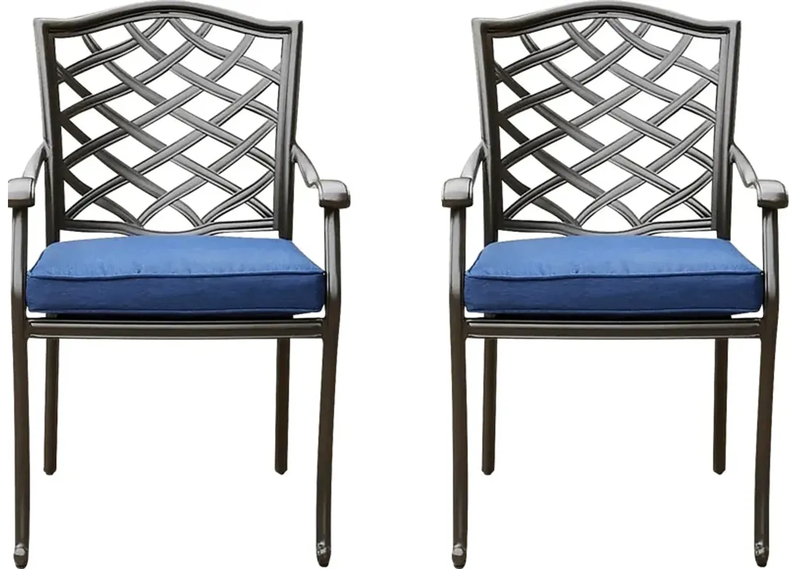 Outdoor Cyrielle I Blue Side Chair, Set of 2