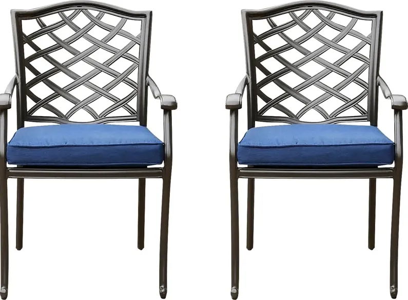 Outdoor Cyrielle I Blue Side Chair, Set of 2