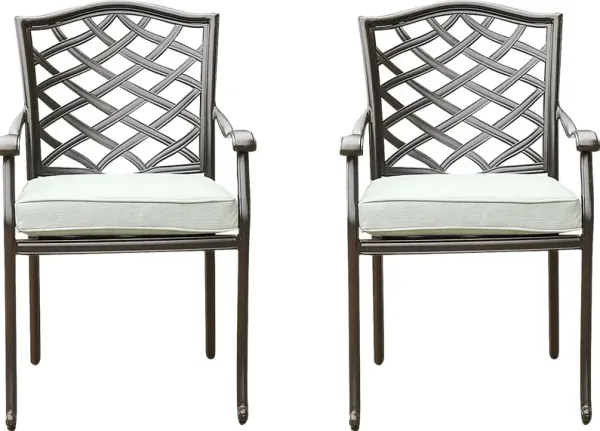 Outdoor Cyrielle I Gray Side Chair, Set of 2