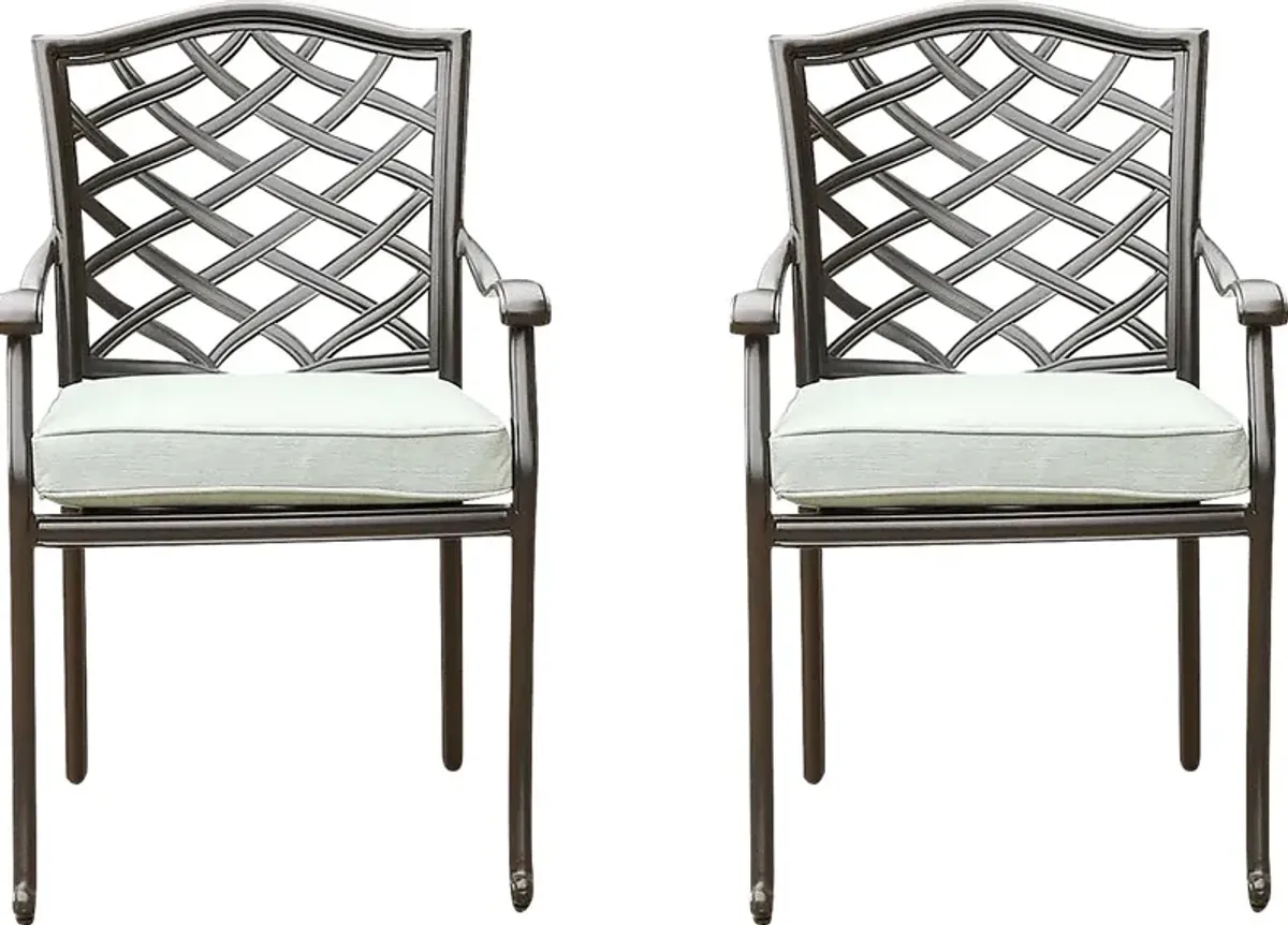 Outdoor Cyrielle I Gray Side Chair, Set of 2