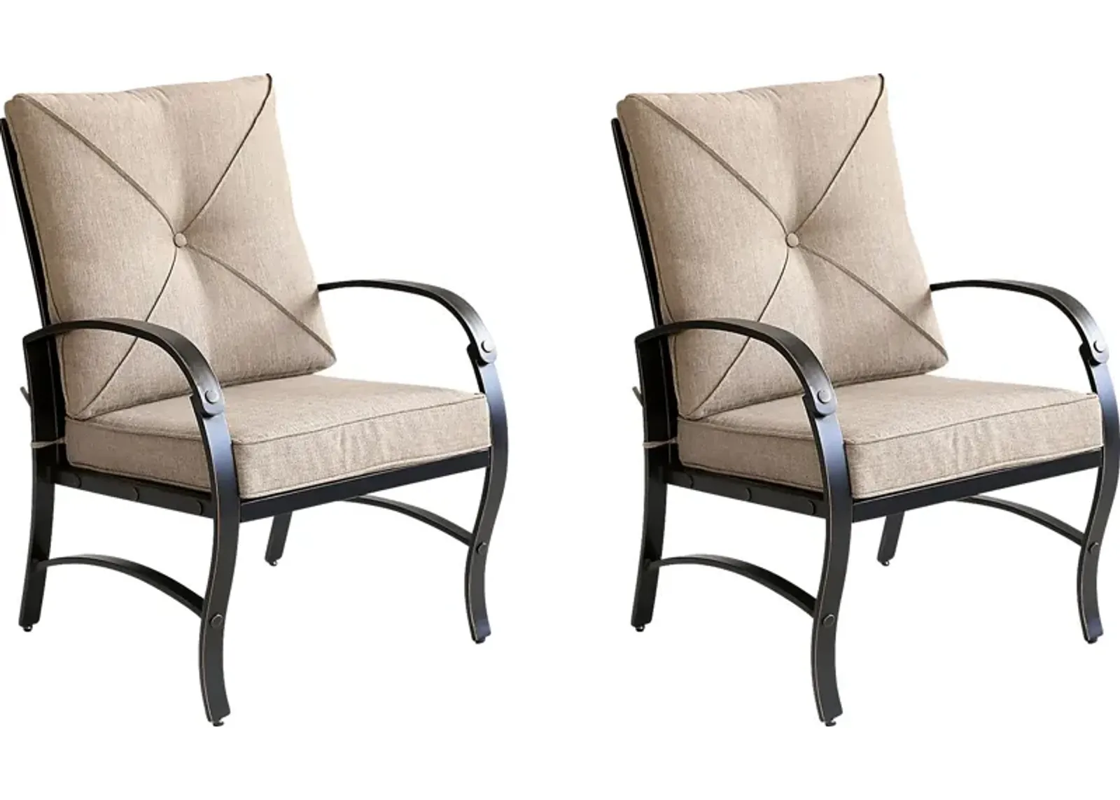 Outdoor Fanchon Beige Side Chair, Set of 2